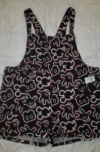 Mickey Mouse Tie Linen Short Overalls